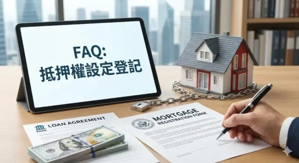專業抵押權設定登記服務示意圖。展示地政士團隊如何協助客戶將不動產轉化為靈活的融資工具，這對於取得土地整合開發與老屋整合開發的啟動資金至關重要。強調結合不動產估價報告以爭取最佳銀行額度，並支援都更、危老重建工程款及土地、店面、商辦仲介買賣租賃貸款的合法設定流程。