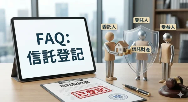 專業信託登記服務示意圖。展示如何透過法律信託機制，為土地整合開發及都更、危老重建案件建立資產防火牆，確保資金專款專用並降低爛尾風險。強調此機制能與不動產估價結合，為涉及龐大金額的申辦土地使用變更案或土地、店面、商辦仲介買賣租賃提供最嚴密的履約保證。