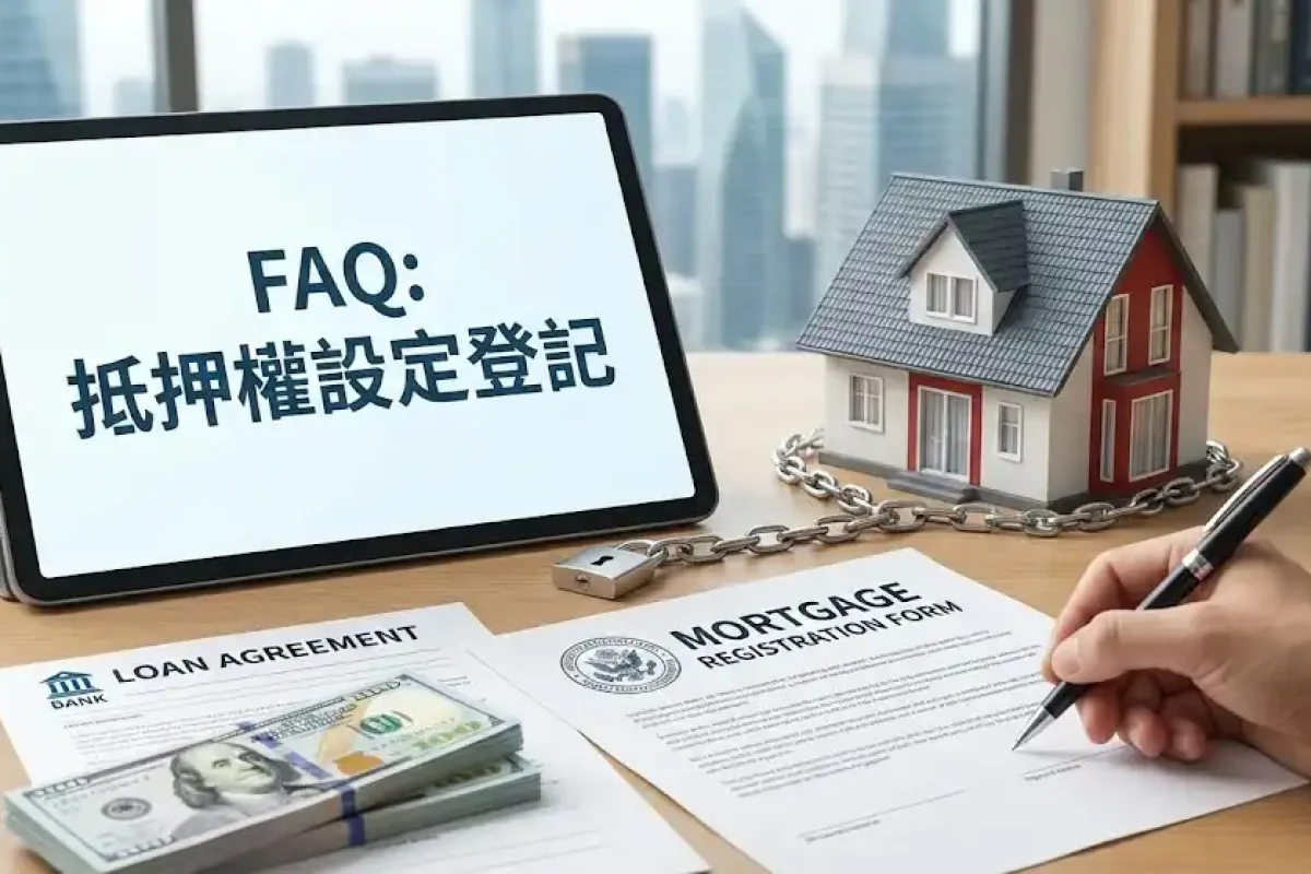 專業抵押權設定登記服務示意圖。展示地政士團隊如何協助客戶將不動產轉化為靈活的融資工具，這對於取得土地整合開發與老屋整合開發的啟動資金至關重要。強調結合不動產估價報告以爭取最佳銀行額度，並支援都更、危老重建工程款及土地、店面、商辦仲介買賣租賃貸款的合法設定流程。